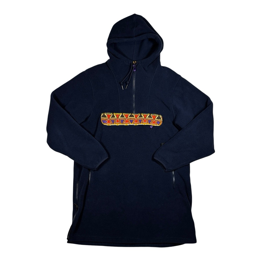 PATAGONIA Synchilla Cagoule Navy Aztec Blue Fleece Anorak Med Med-Women Large
